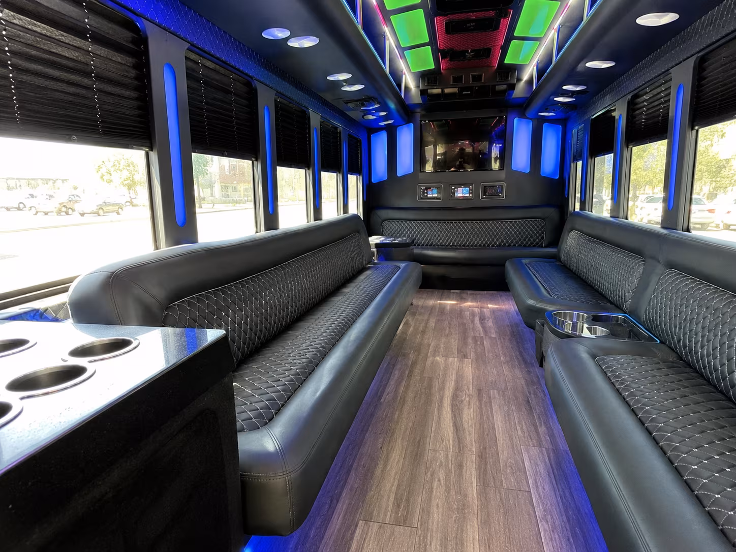 san antonio 15 passenger party bus inside