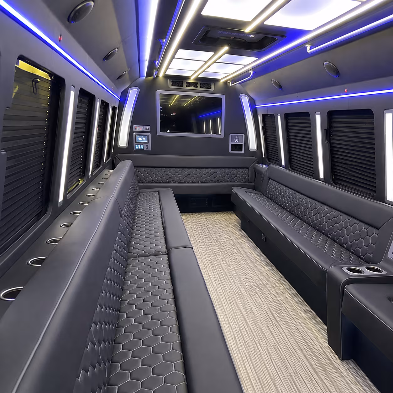 san antonio 40 passenger party bus inside