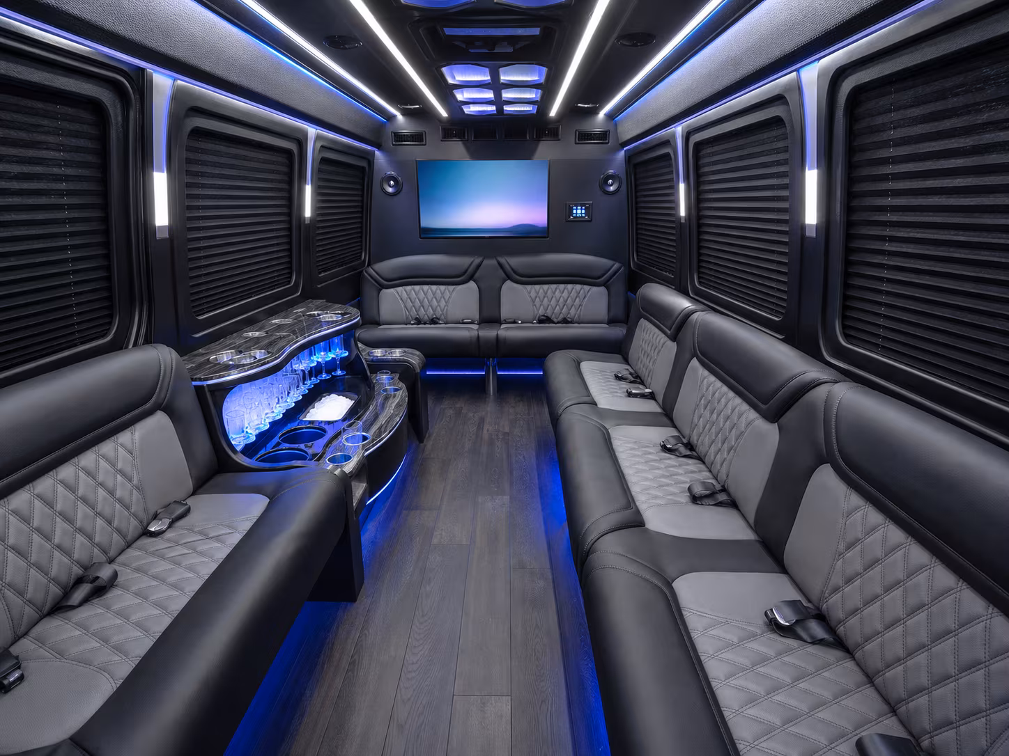 san antonio 50 passenger party bus inside